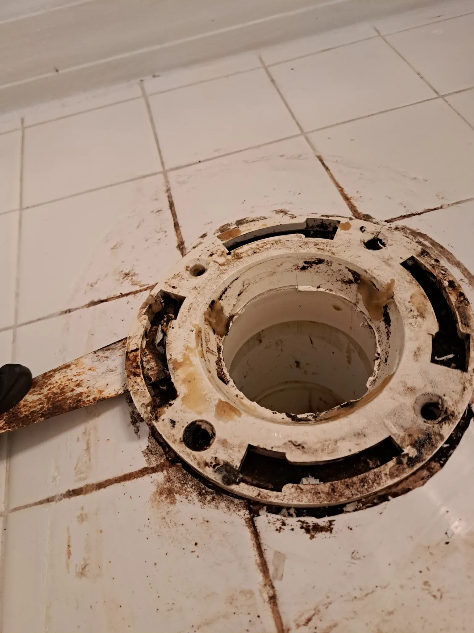 Toilet Flange repair — before