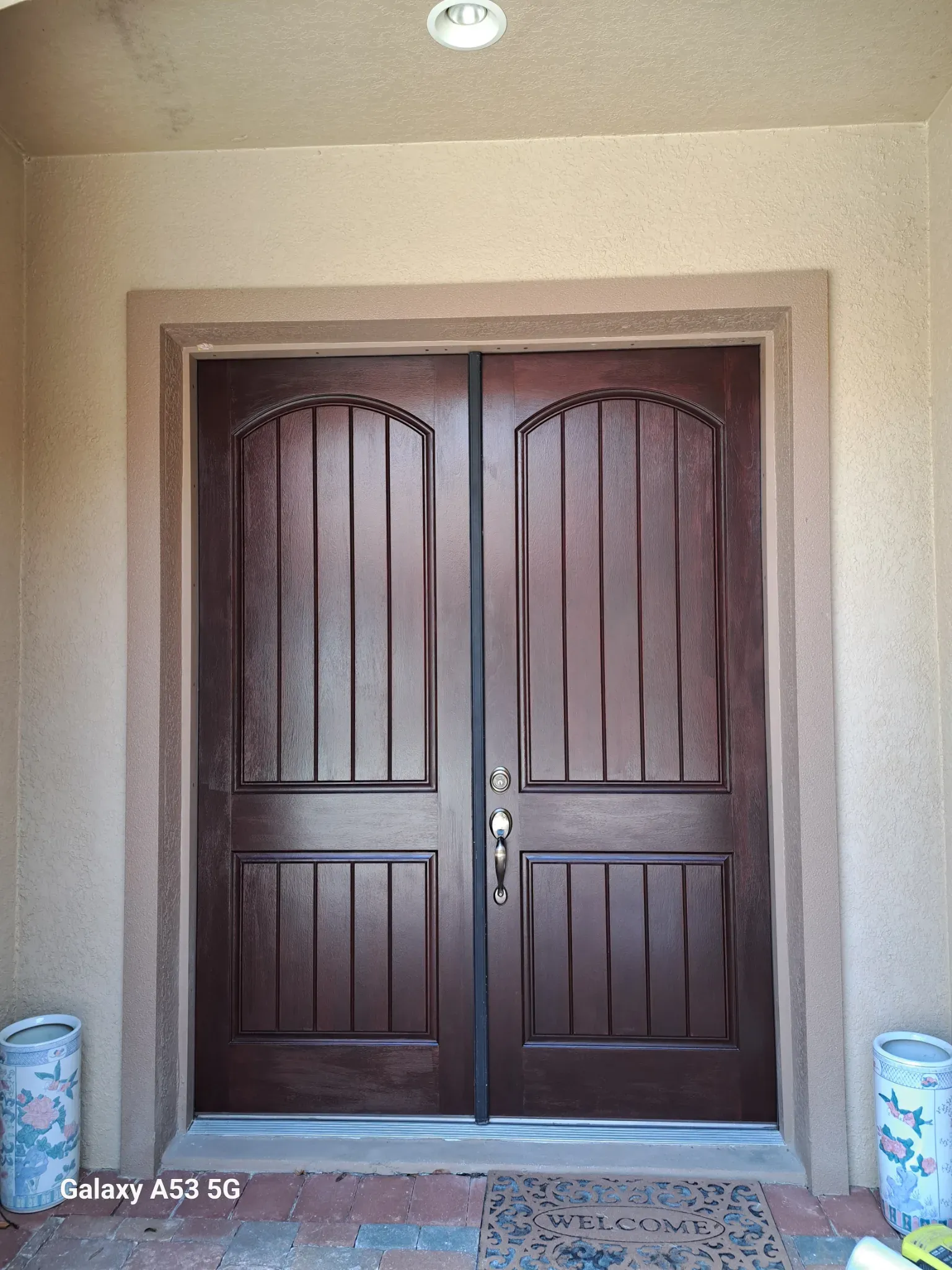 Sand and stain doors — after