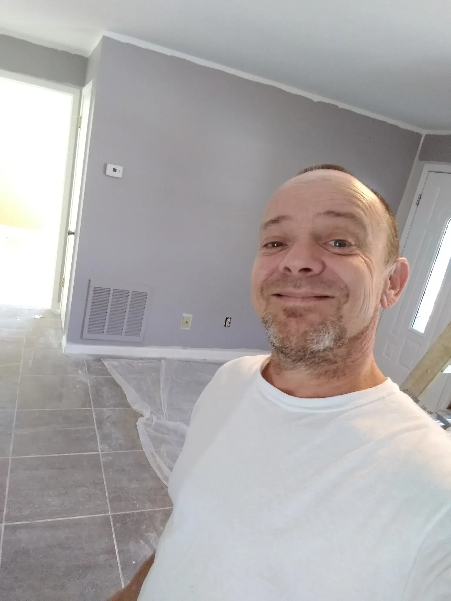 Popcorn removal/drywall repair — after